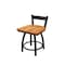 Holland Bar Stool Co 18" Low Back Swivel Vanity Stool, Black Wrinkle, Med Maple Seat 82118BWMedMpl - alternate 1